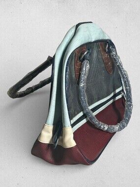 Spencer & Rutherford Structured Satchel Croc Embossed Multicolor Bag